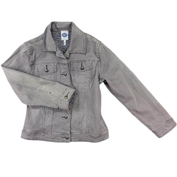 DG2 by Diane Gilman Jackets & Blazers - DG2 Diane Gilman Denim Jacket Womens S Purple Trucker Streetwear Grunge Bling‎
